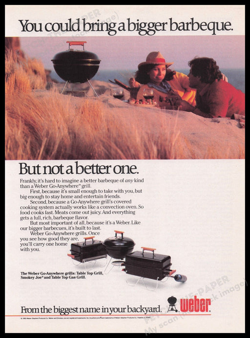 Weber 1980s Print Advertisement Ad 1985 Fetch the Paper!