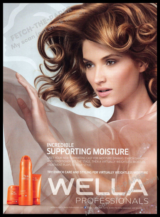 Wella 2010s Magazine Print Advertisement 2012 Brunette Bouncing Hair Curls Wella