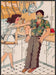 Werner Kappes 1980s Magazine Illustration 1983 Husband Wife Throwing Fight Fetch-the-Paper