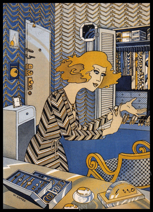 Werner Kappes Artist 1970s Magazine Illustration 1977 "Compulsive" Werner Kappes
