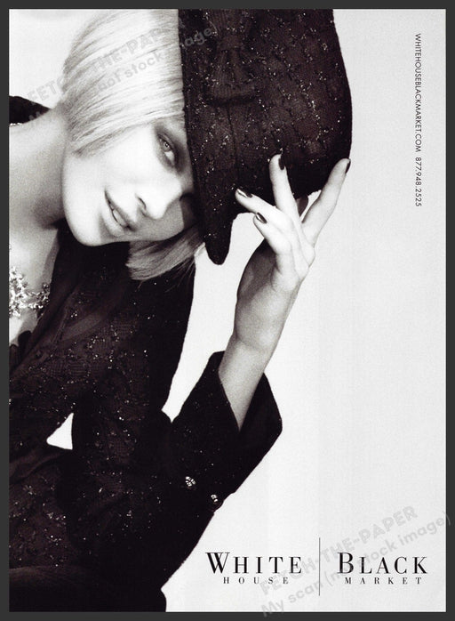 White House Black Market 2000s Print Advertisement 2009 Blonde Hat Sexy Fetch-the-Paper