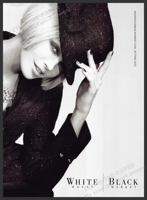 White House Black Market 2000s Print Advertisement 2009 Blonde Hat Sexy Fetch-the-Paper