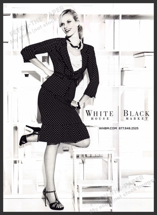 White House Black Market 2010s Print Advertisement 2013 Legs Polka Dot Dress Fetch-the-Paper