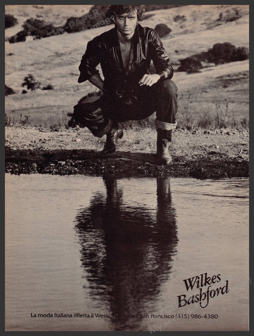 Wilkes Bashford Clothing Store 1970s Print Advertisement 1977 Water Reflection Fetch-the-Paper