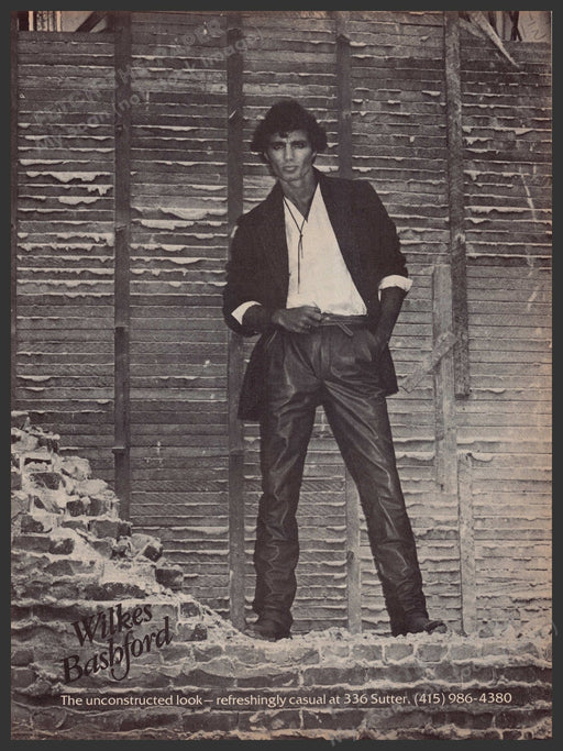Wilkes Bashford Men's Clothing 1970s Print Advertisement 1978 Leather Pants Wall Fetch-the-Paper