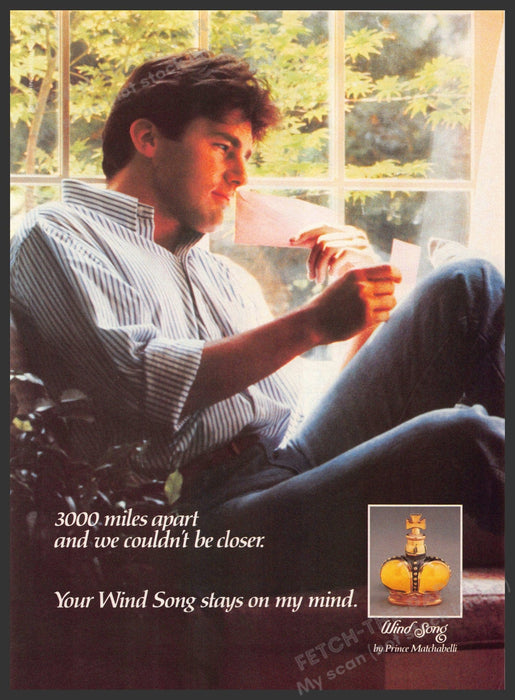 Wind Song 1980s Print Advertisement 1987 Prince Matchabelli (Not the product) Wind Song