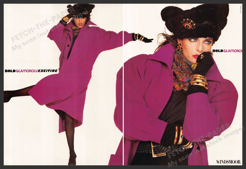 Windsmoor Fashion 1980s U.K. Print Advertisement (2 pgs) Legs Bold Glamorous Windsmoor