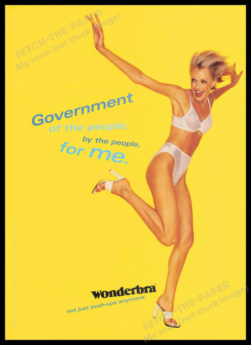 Wonderbra 1990s Print Advertisement Ad 1998 Legs Sexy Model Lingerie Fetch the Paper!