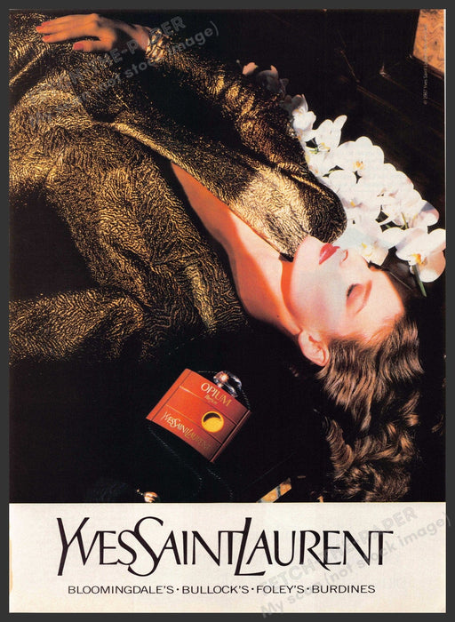 Yves Saint Laurent 1980s Print Advertisement 1987 Opium (Not the product) Yves Saint Laurent