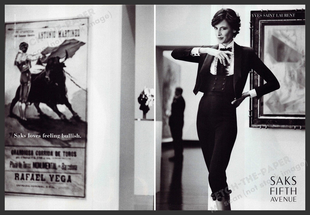 Yves Saint Laurent 2000s Print Advertisement (2 page) 2006 Model Matador Yves Saint Laurent