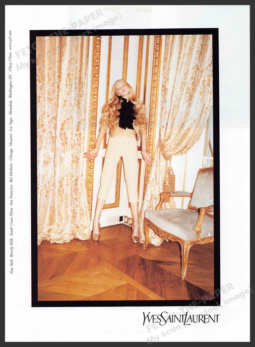 Yves Saint Laurent 2000s Print Advertisement Ad 2006 Gold Fashion Model Yves Saint Laurent