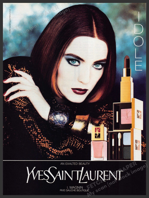 Yves Saint Laurent Cosmetics 1990s Print Advertisement Ad 1992 Idole Fetch the Paper!
