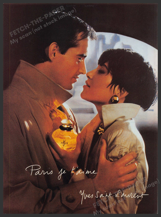 Yves Saint Laurent Paris Perfume 1980s Print Advertisement Ad 1986 Fetch-the-Paper