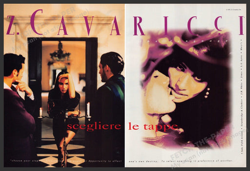 Z. Cavaricci Scegliere le Tappe 1990s Print Advertisement Ad (2 Pg) 1992 Fetch-the-Paper