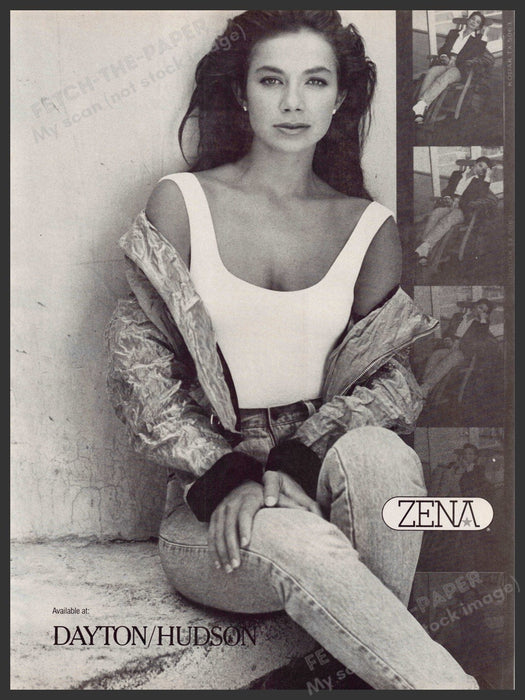 Zena 1980s Print Advertisement Ad 1989 Jeanswear Justine Bateman Zena