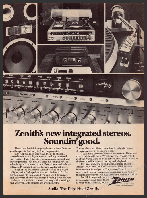 Zenith Integrated Stereos 1970s Print Advertisement 1979 Promo Fetch-the-Paper