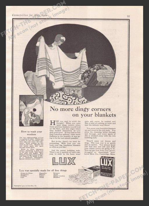 1920 Print Advertisement Lux Laundry Soap Gorgeous Illustration Household Ad.