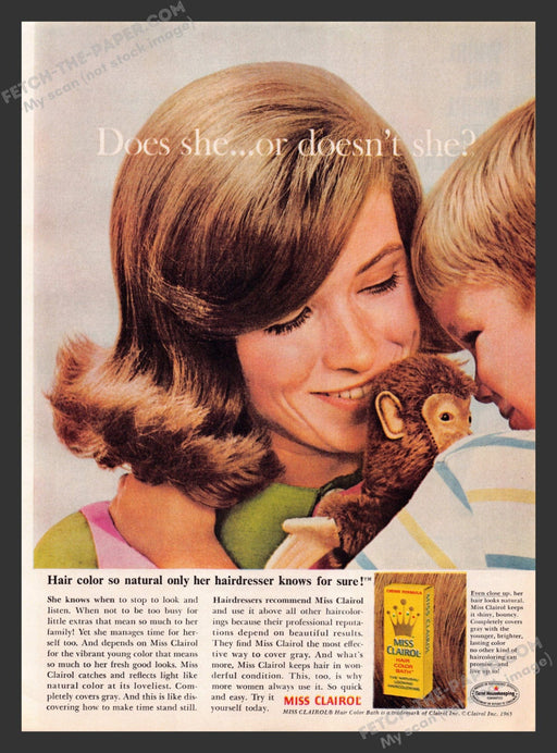 1965 Print Advertisement Miss Clairol Hair Color Ad.