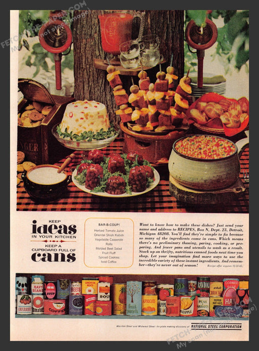 1965 Print Advertisement National Steel Corporation Canned Food Ad.