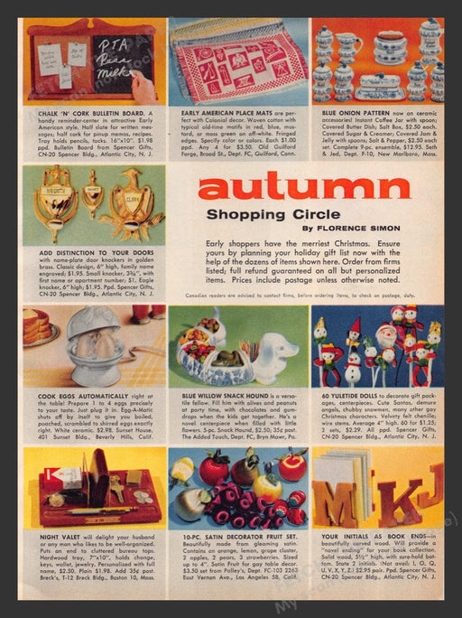 1963 Autumn Shopping Circle Product & Gift Catalog / Booklet Magazine Insert