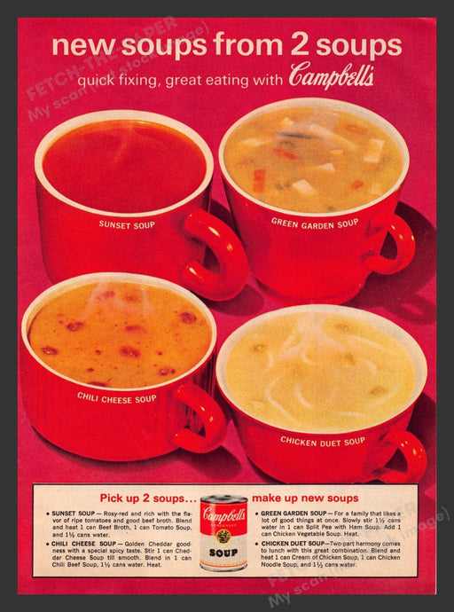 1963 Campbell's Soup New Flavors Print Advertisement Ad