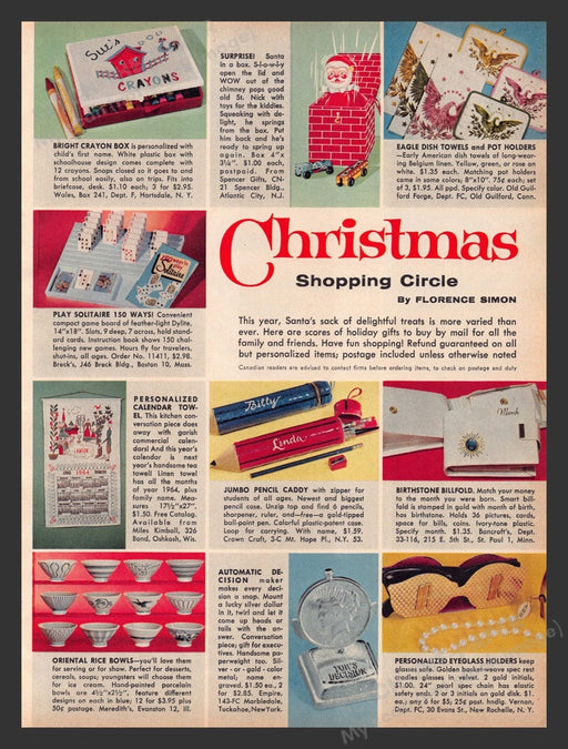 1963 Christmas Shopping Circle Product & Gift Catalog / Booklet Magazine Insert