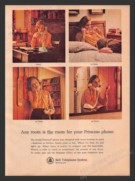 1964 Bell Telephone System Teenager Talking on the Phone Print Advertisement Ad
