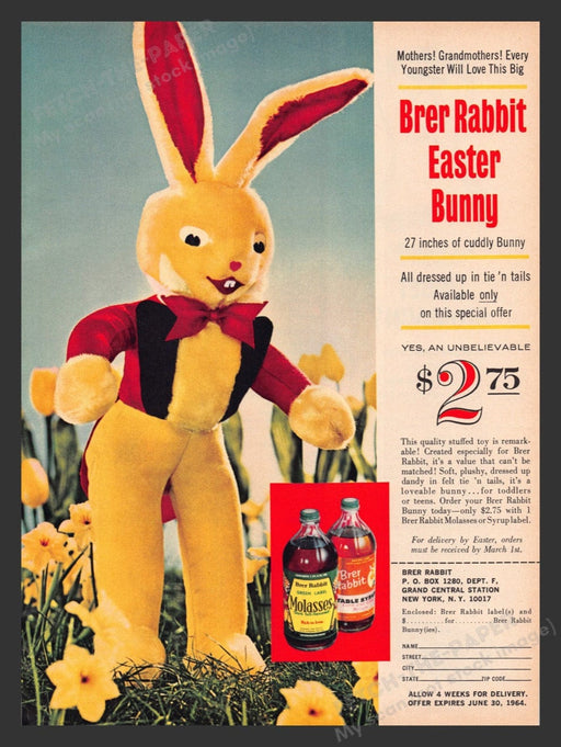 1964 Brer Rabbit Easter Bunny Molasses Print Advertisement Ad