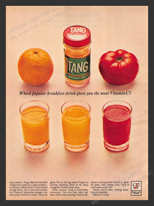 1964 Tang "Which gives you the most vitamin C" Print Advertisement Ad