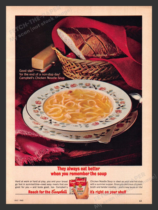 1965 Campbell's Chicken Noodle Soup "Eat better" Print Advertisement Ad