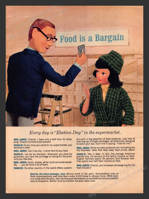 1965 Family Circle Mrs. Jones & Charlie Market Promo #8 Print Advertisement Ad