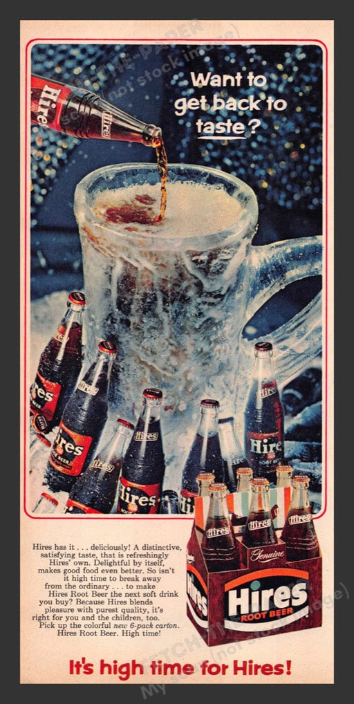 1965 Hires Root Beer Soda Print Advertisement Ad