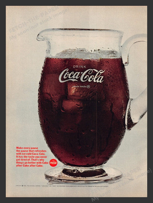 1966 Coca-Cola Soda Pitcher Coke Print Advertisement Ad