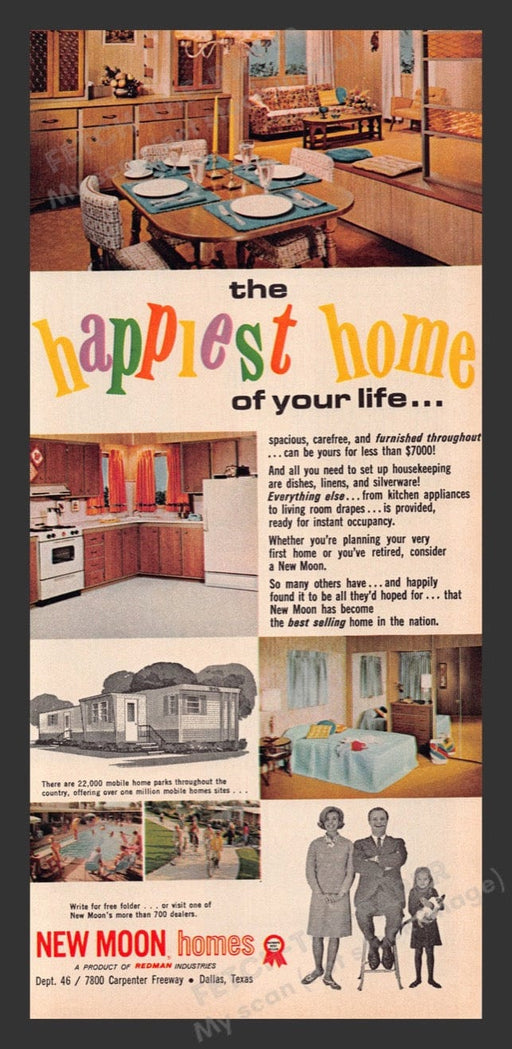 1966 New Moon Homes Redman Industries Print Advertisement Ad
