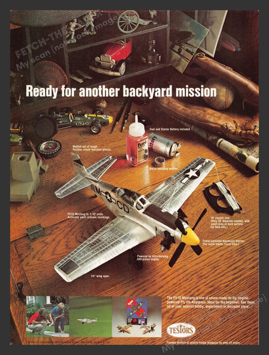 1977 Testors The P51D Mustang Model Airplanes Print Advertisement Ad