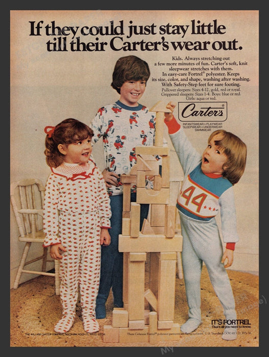 1979 Carter's Sleepwear Toddler & Young Kids Print Advertisement Ad