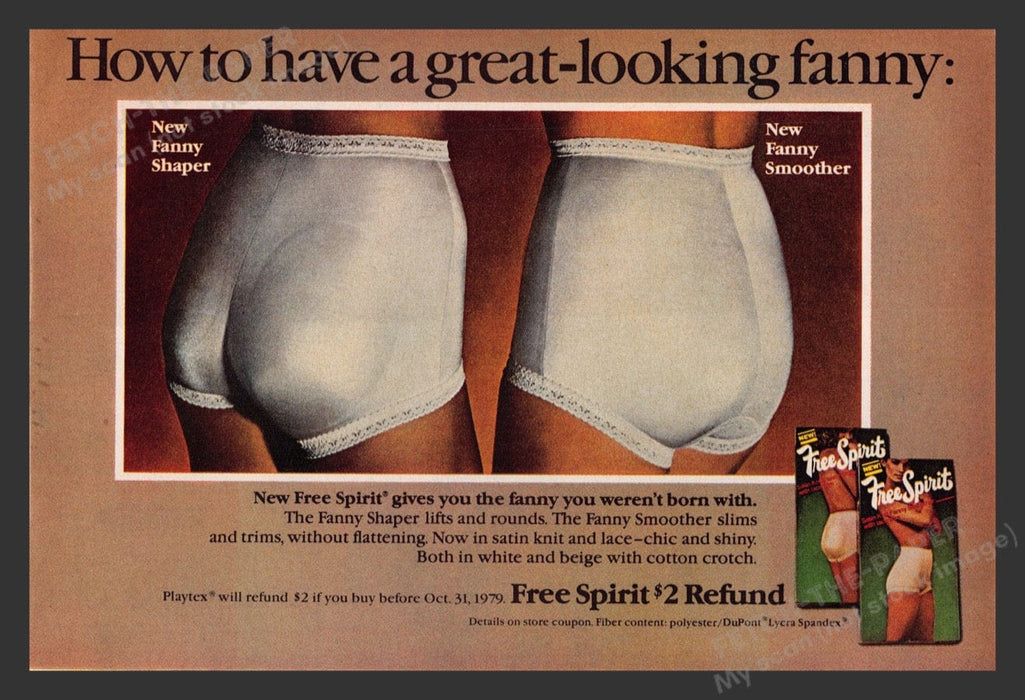 1979 Free Spirit Fanny Shaper Smoother Print Advertisement Ad