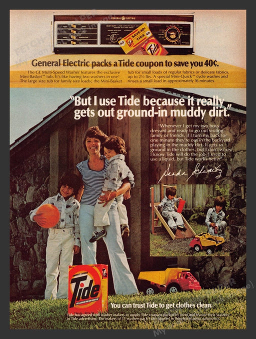 1979 Tide Laundry Detergent Sandra Schwartz Print Advertisement Ad