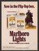 1980 Marlboro Lights Cigarettes Cowboy Flip-Top Box Print Advertisement Ad