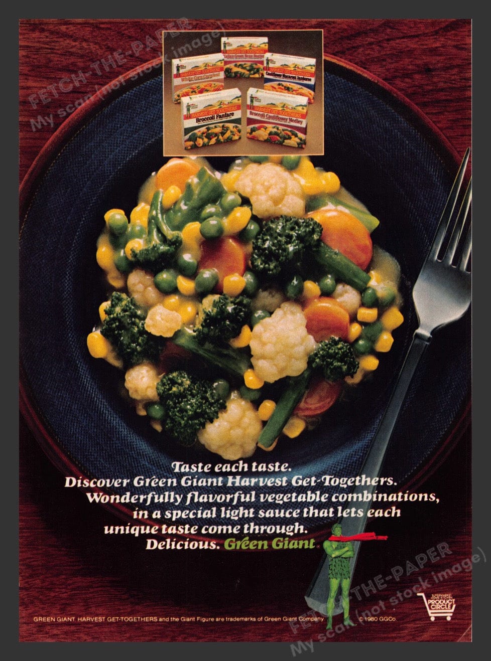1982 Green Giant Harvest Get-Togethers Frozen Vegetables Print Adverti ...