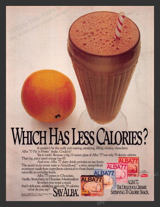 1983 Alba77 Fit 'n Frosty Shake Print Advertisement Ad