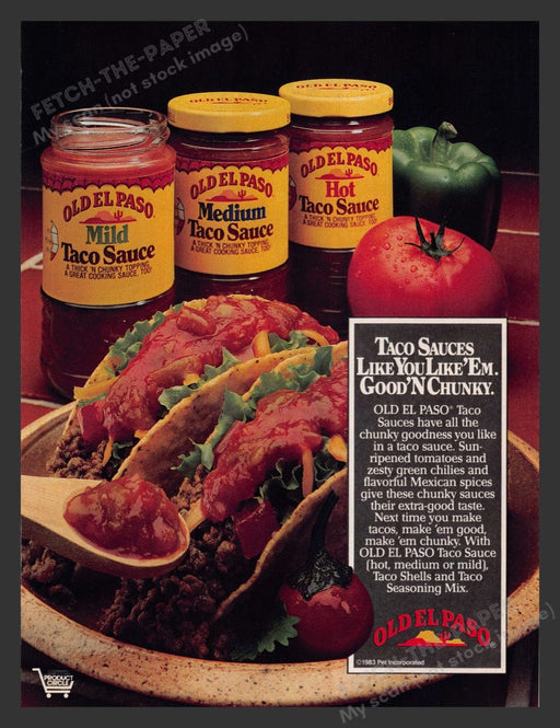 1983 Old El Paso Taco Sauce Good 'n Chunky Print Advertisement Ad