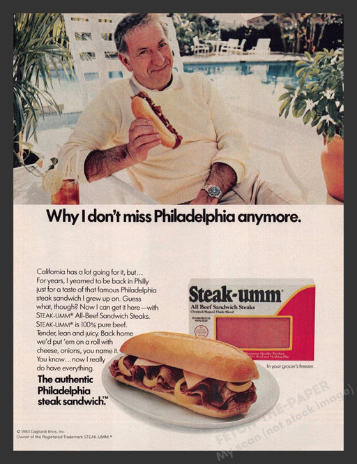 1983 Steak-umm with Jack Klugman Print Advertisement Ad