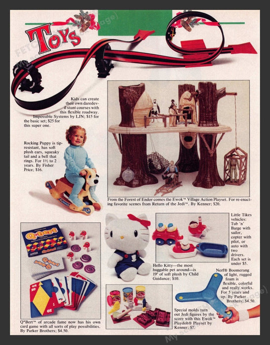 1983 Toys Christmas Ewok Village Hellow Kitty etc Print Advertisement Ad