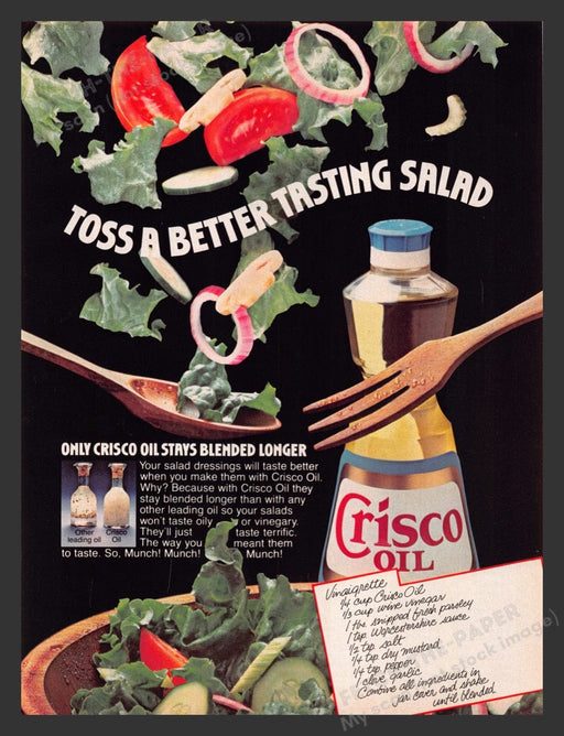 1984 Crisco Oil Vinaigrette Salad Dressing Recipe Print Advertisement Ad