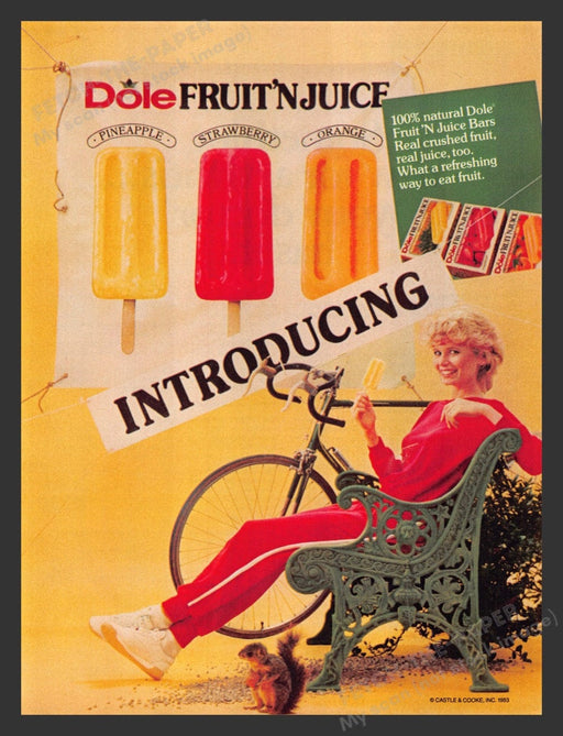1984 Dole Fruit 'n Juice Frozen Bars Print Advertisement Ad