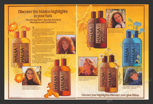 1985 Halsa Swedish Botanical Shampoos & Conditione Print Advertisement (2 Pages)