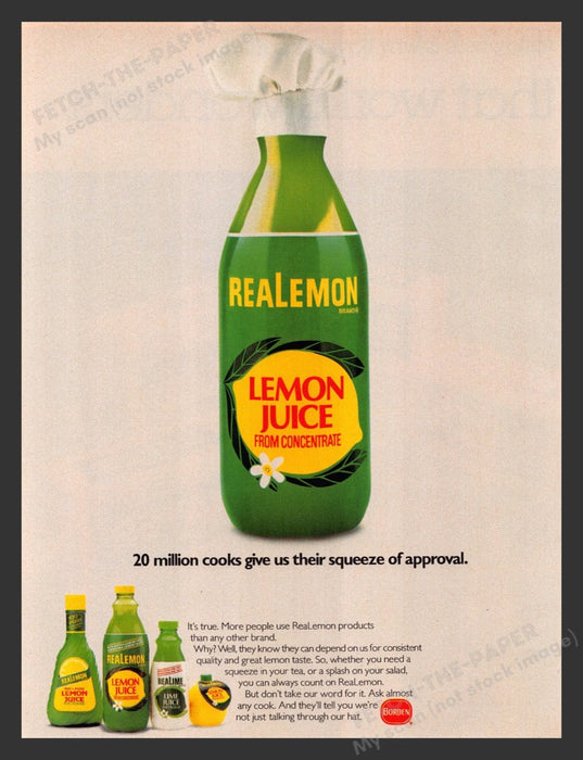 1985 ReaLemon Lemon Juice Borden Print Advertisement Ad