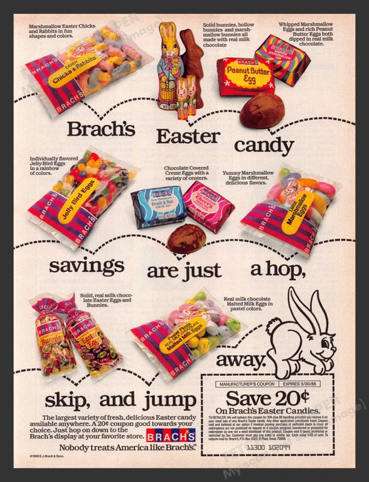 1986 Brach's Easter Candy Print Advertisement Ad