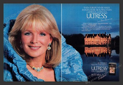 1986 Clairol Ultress Gel Colorant Linda Evans Print Advertisement (2 pgs)